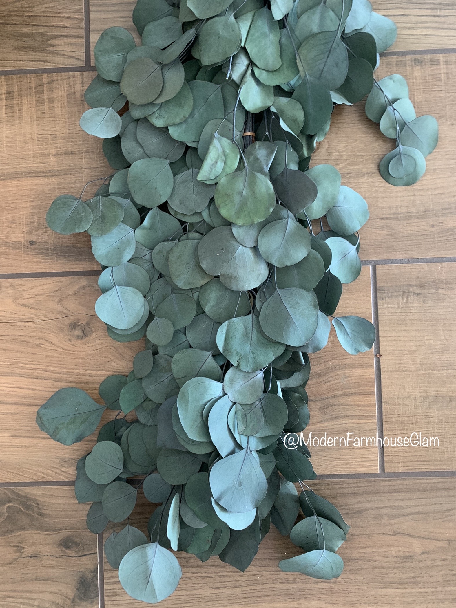 eucalyptus garland at modern farmhouse glam