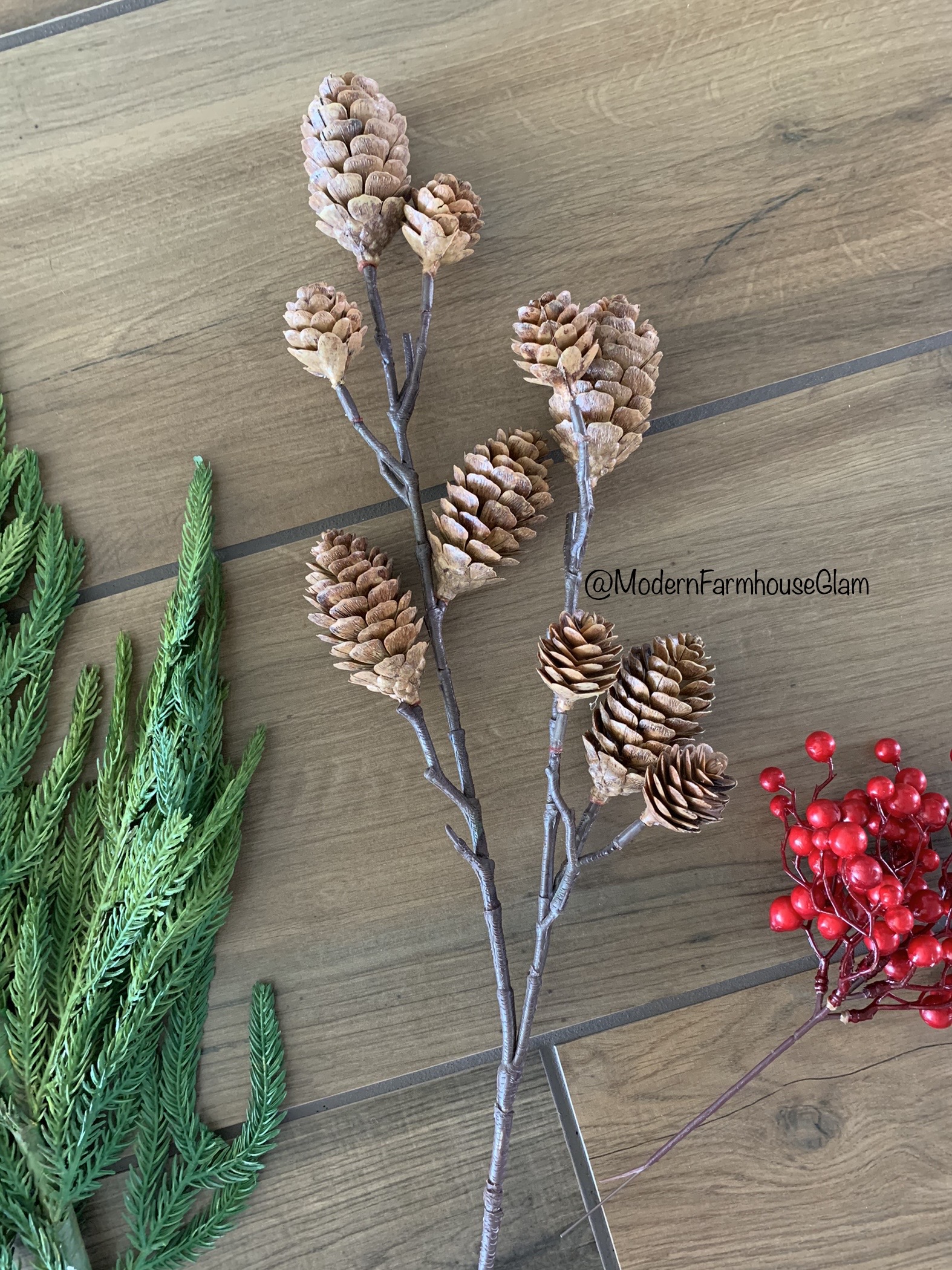 pine cone stem christmas modern farmhouse glam